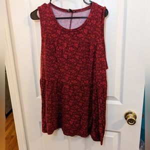 Lane Bryant red, sleeveless, peplum top, size 18/20